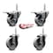 Service Caster 4 Inch Semi Steel Swivel 34 Inch Threaded Stem Caster Set 2 Total Lock Brakes SCC-TSTTL20S414-SSS-34212-2-S-2 - alternate 4